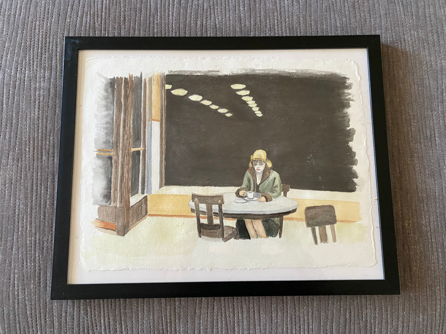 Edward Hopper Study - Original watercolour by J.W. Bullard