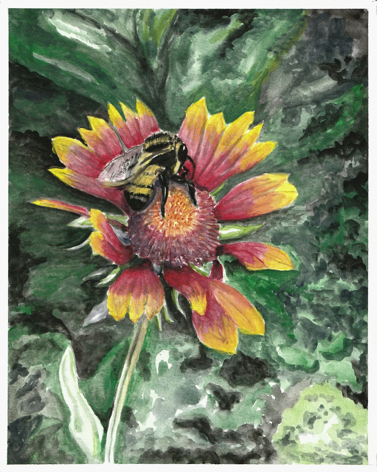 Bee and Flower #2 - matte art print