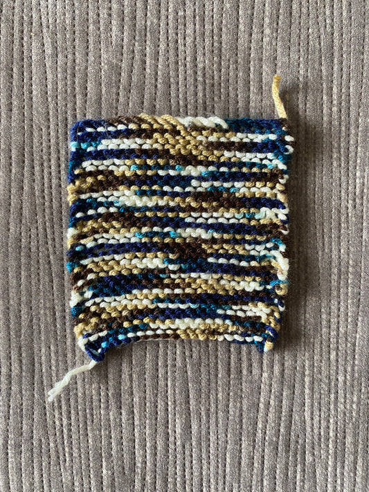 Multi Blue Knitted Teacup Coaster