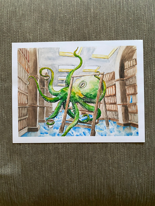 Library Octopus - matte photo print