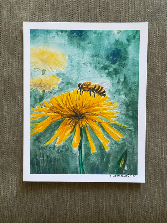 Bee and Flower - matte photo print